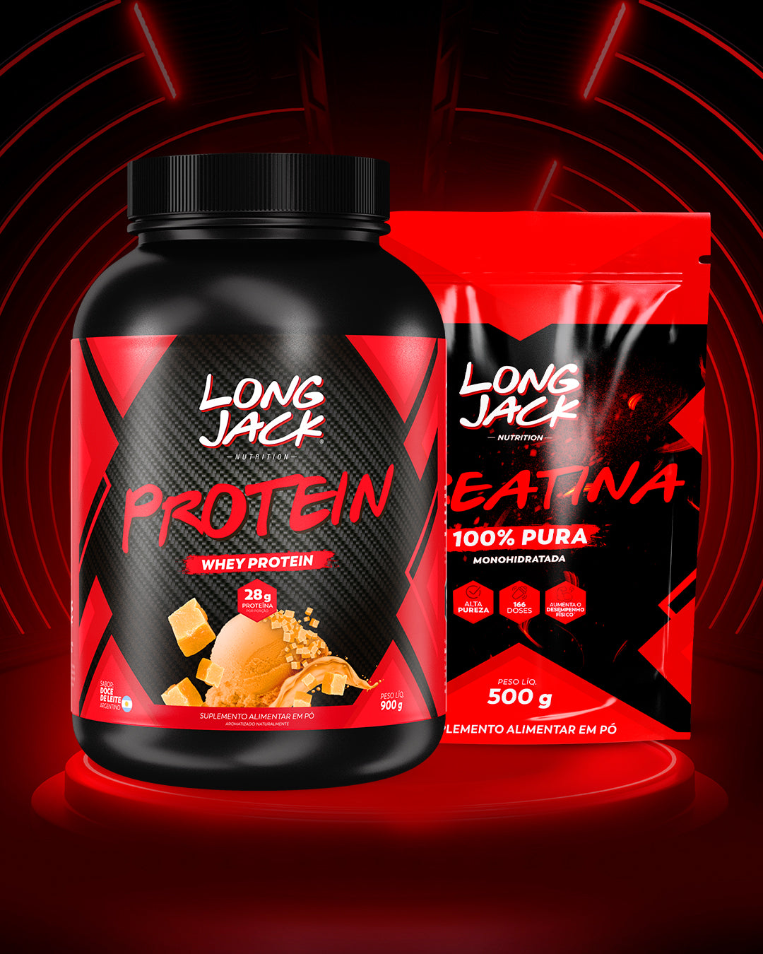 Kit Construção Muscular | Long Jack Protein + Creatina 500g